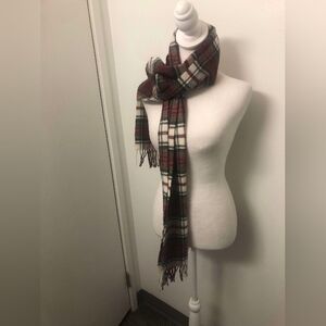 Johnstons Of Elgin Lambswool Plaid Scarf Made In Scotland One Size